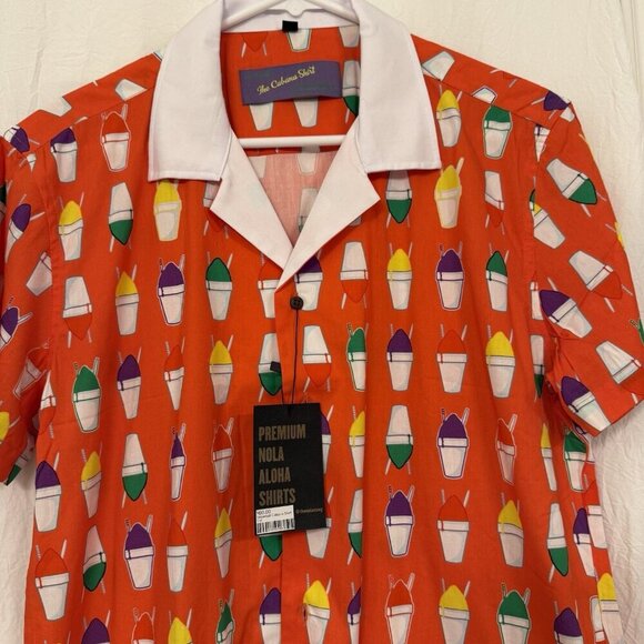 Nola Dawg Men’s Short Sleeve Button Shaved Ice Shirt Louisiana Artsy Size S - Picture 2 of 12